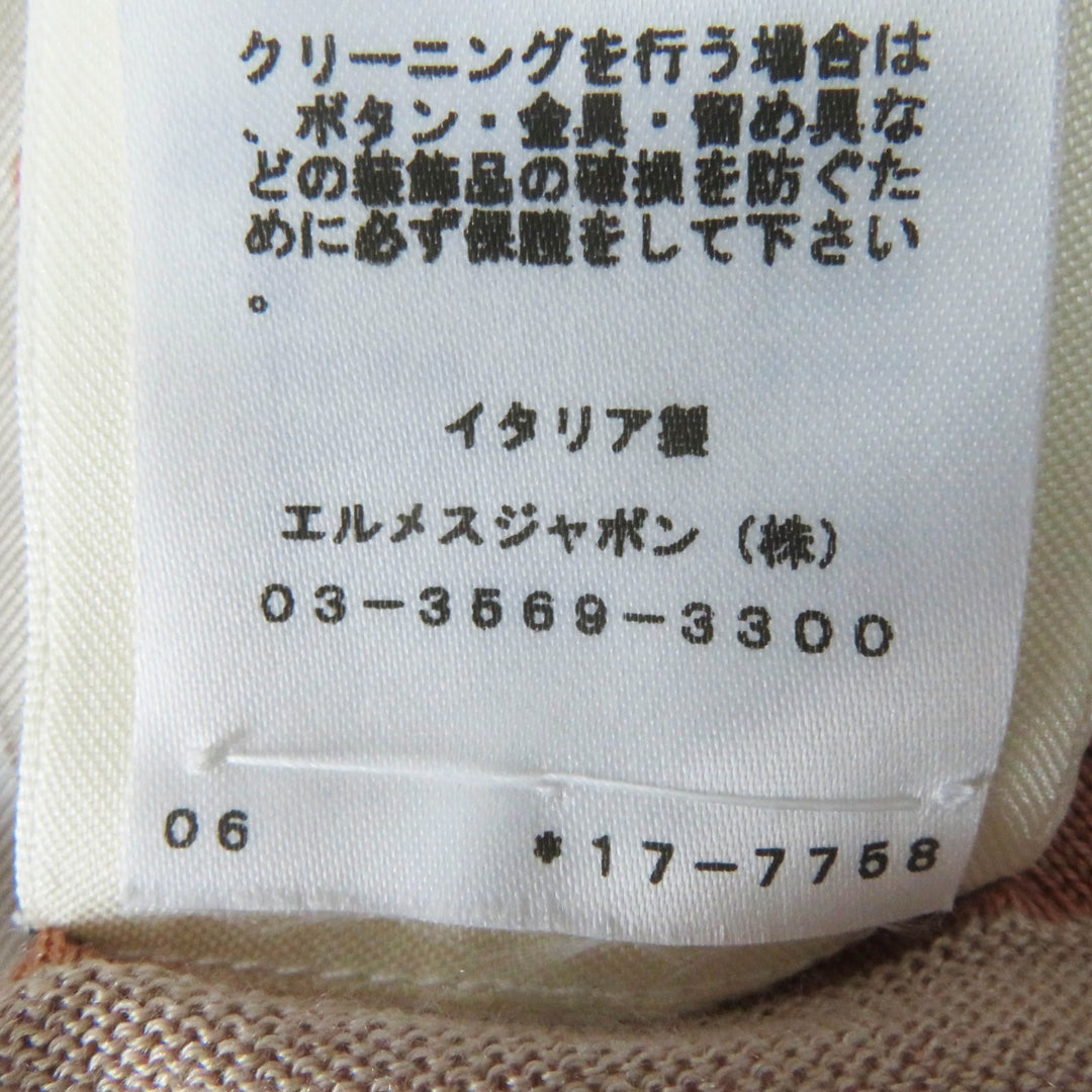 未使用品◎HERMES エルメス 21AW Clic Clac a Pois クリッククラック シルク カシミヤ セリエボタン ツイルレーヌカーディガン マルチ 38