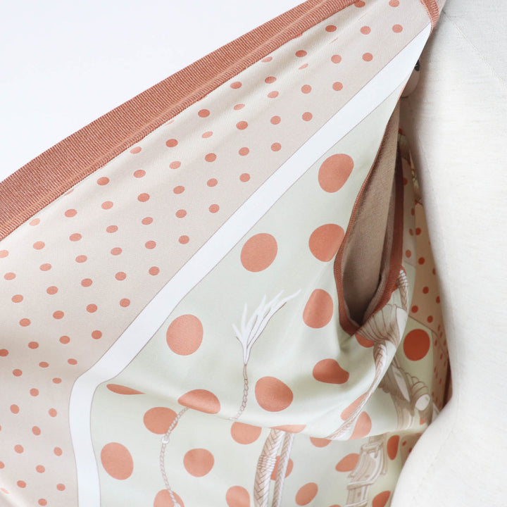 未使用品◎HERMES エルメス 21AW Clic Clac a Pois クリッククラック シルク カシミヤ セリエボタン ツイルレーヌカーディガン マルチ 38