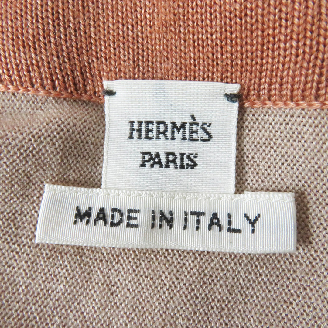 未使用品◎HERMES エルメス 21AW Clic Clac a Pois クリッククラック シルク カシミヤ セリエボタン ツイルレーヌカーディガン マルチ 38