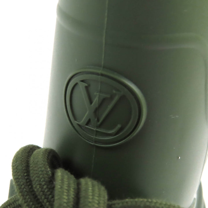 極美品△LOUIS VUITTON ルイヴィトン アークライトライン LVロゴ モノグラム ハイカットレインブーツ ラバー ショートブーツ カーキ 36