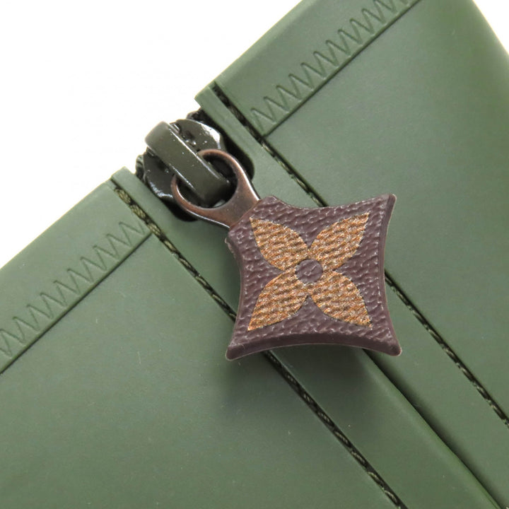 極美品△LOUIS VUITTON ルイヴィトン アークライトライン LVロゴ モノグラム ハイカットレインブーツ ラバー ショートブーツ カーキ 36