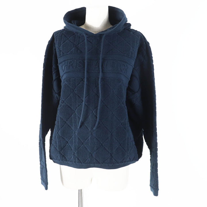美品◎Christian Dior クリスチャンディオール 214587AM715 カナージュ テリーコットン パイル生地 プルオーバー パーカー ネイビー XS