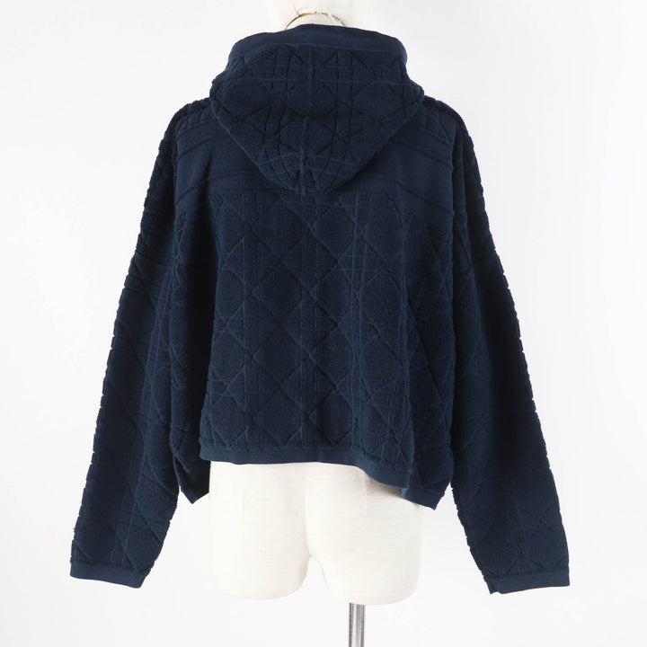 美品◎Christian Dior クリスチャンディオール 214587AM715 カナージュ テリーコットン パイル生地 プルオーバー パーカー ネイビー XS