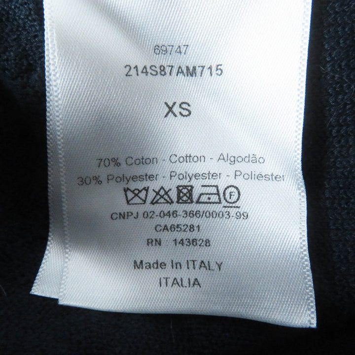 美品◎Christian Dior クリスチャンディオール 214587AM715 カナージュ テリーコットン パイル生地 プルオーバー パーカー ネイビー XS