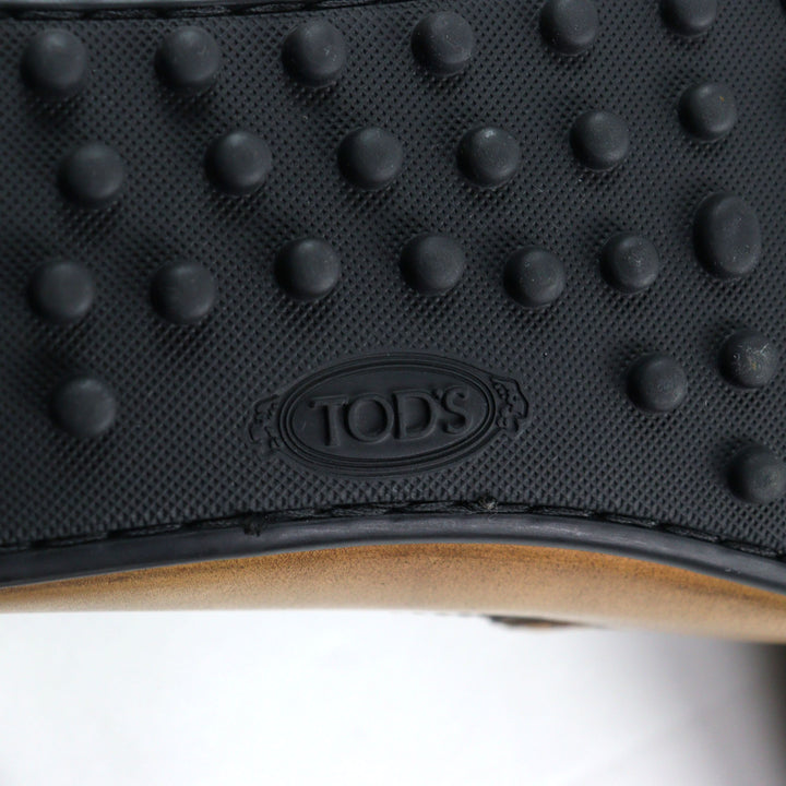 極美品○TOD’S トッズ シティ ゴンミーニ Tタイムレス ブラッシュドレザー ラバーペブル ドライビングシューズ 9 メンズ 定価108900円
