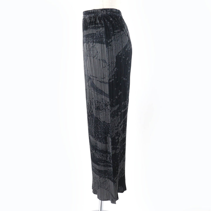 極美品☆PLEATS PLEASE プリーツプリーズ PP63-JG713 90年代 初期コレクション 浮世絵プリント ロングスカート グレー 2 正規品