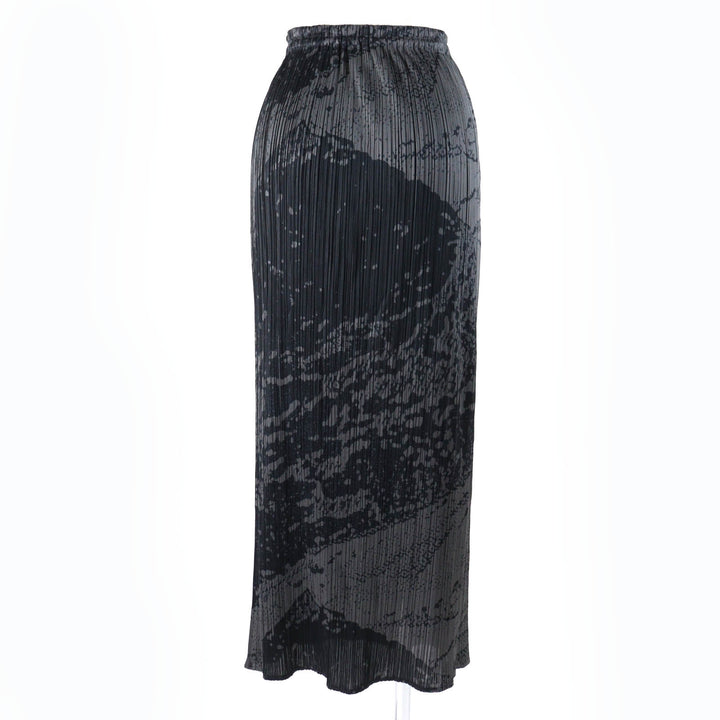極美品☆PLEATS PLEASE プリーツプリーズ PP63-JG713 90年代 初期コレクション 浮世絵プリント ロングスカート グレー 2 正規品