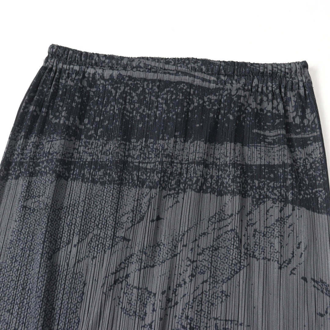 極美品☆PLEATS PLEASE プリーツプリーズ PP63-JG713 90年代 初期コレクション 浮世絵プリント ロングスカート グレー 2 正規品