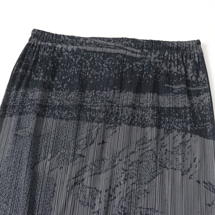 極美品☆PLEATS PLEASE プリーツプリーズ PP63-JG713 90年代 初期コレクション 浮世絵プリント ロングスカート グレー 2 正規品