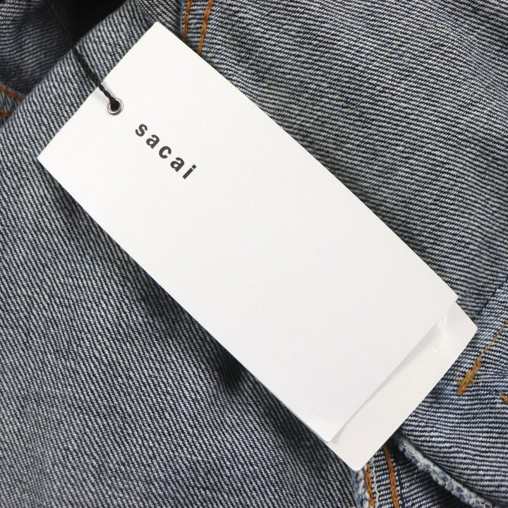 未使用品▼Sacai サカイ 23AW 23-03158M Denim Blouson Coat フード入り ZIPUP デニムブルゾン コート ブルー 1 日本製 正規品 メンズ