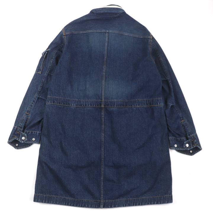 未使用品▼Sacai サカイ 23AW 23-03158M Denim Blouson Coat フード入り ZIPUP デニムブルゾン コート ブルー 1 日本製 正規品 メンズ