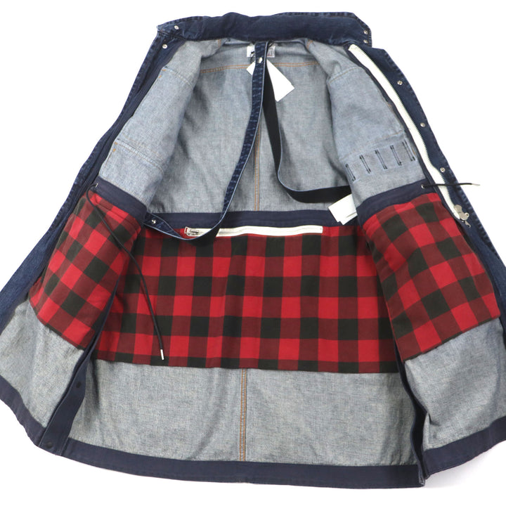 未使用品▼Sacai サカイ 23AW 23-03158M Denim Blouson Coat フード入り ZIPUP デニムブルゾン コート ブルー 1 日本製 正規品 メンズ