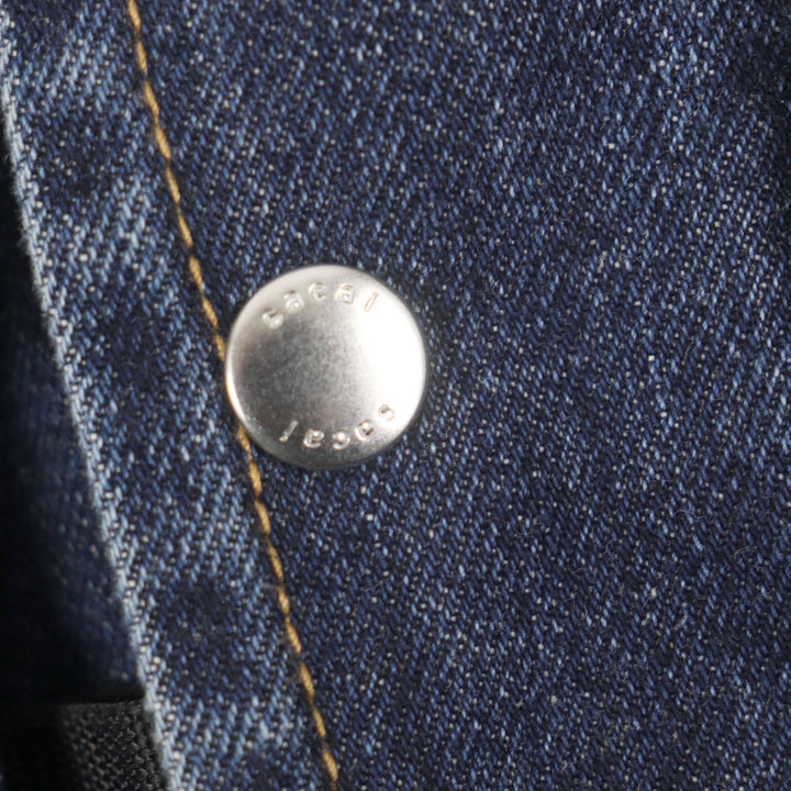 未使用品▼Sacai サカイ 23AW 23-03158M Denim Blouson Coat フード入り ZIPUP デニムブルゾン コート ブルー 1 日本製 正規品 メンズ