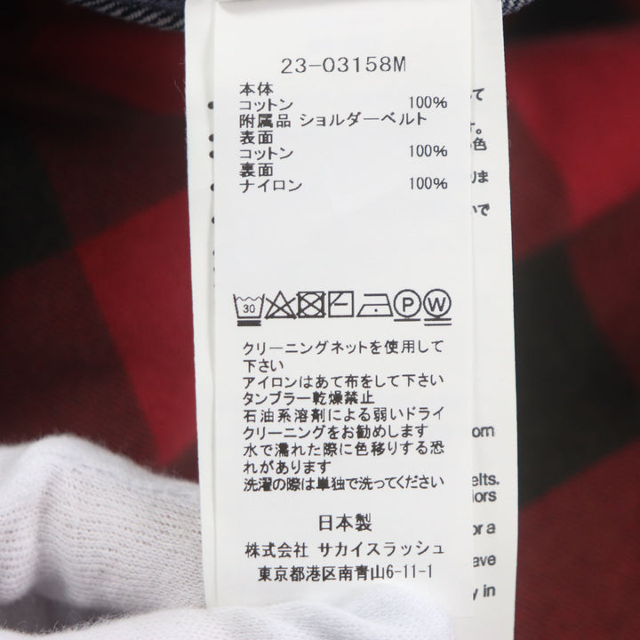 未使用品▼Sacai サカイ 23AW 23-03158M Denim Blouson Coat フード入り ZIPUP デニムブルゾン コート ブルー 1 日本製 正規品 メンズ