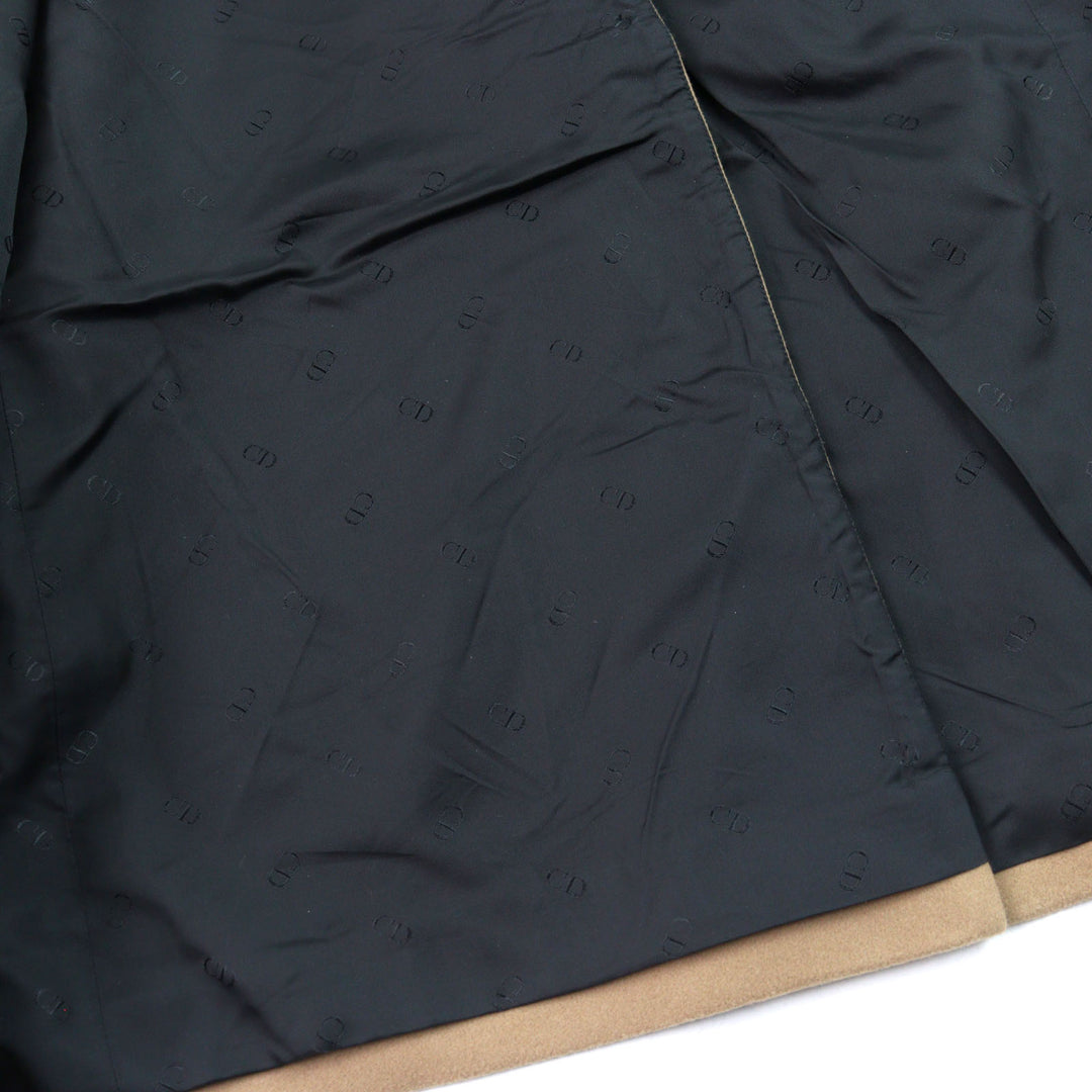良品○DIOR ディオール オム 21AW 143C362A5305 裏地CDロゴ総柄 くるみボタン ノッチドラペル パイピングベルテッドコート 42 正規品