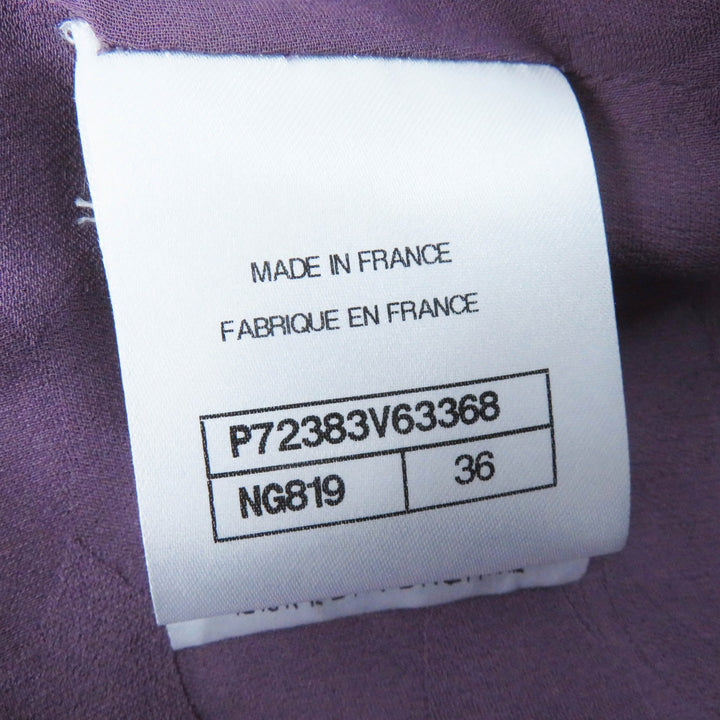 極美品◎CHANEL シャネル 22P P72383 ツイード ジャケット パープル系 36 ハンガー・ガーメント付 フランス製 正規品 レディース