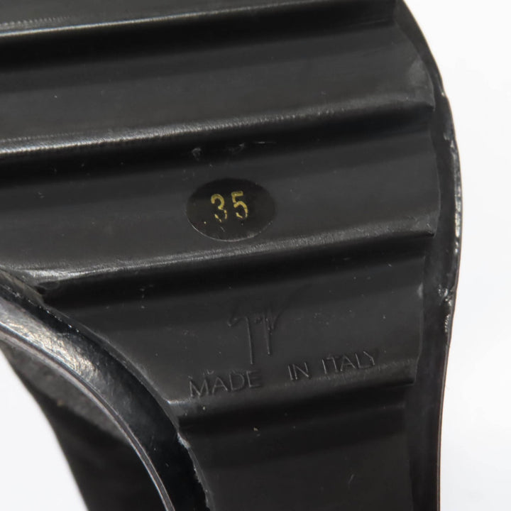 極美品☆GIUSEPPE ZANOTTI ジュゼッペザノッティ ウェッジソール スウェードレザー アンクルブーツ ブラック 35 イタリア製 レディース