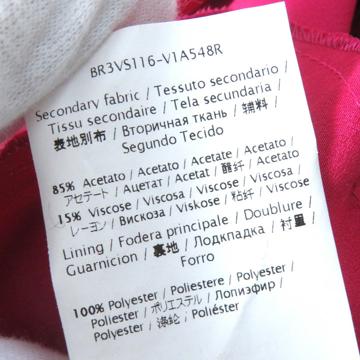 極美品△RED VALENTINO レッドヴァレンティノ チュール付き 半袖 裾フレア ワンピース レッドピンク系 ブラック 42 正規品 レディース