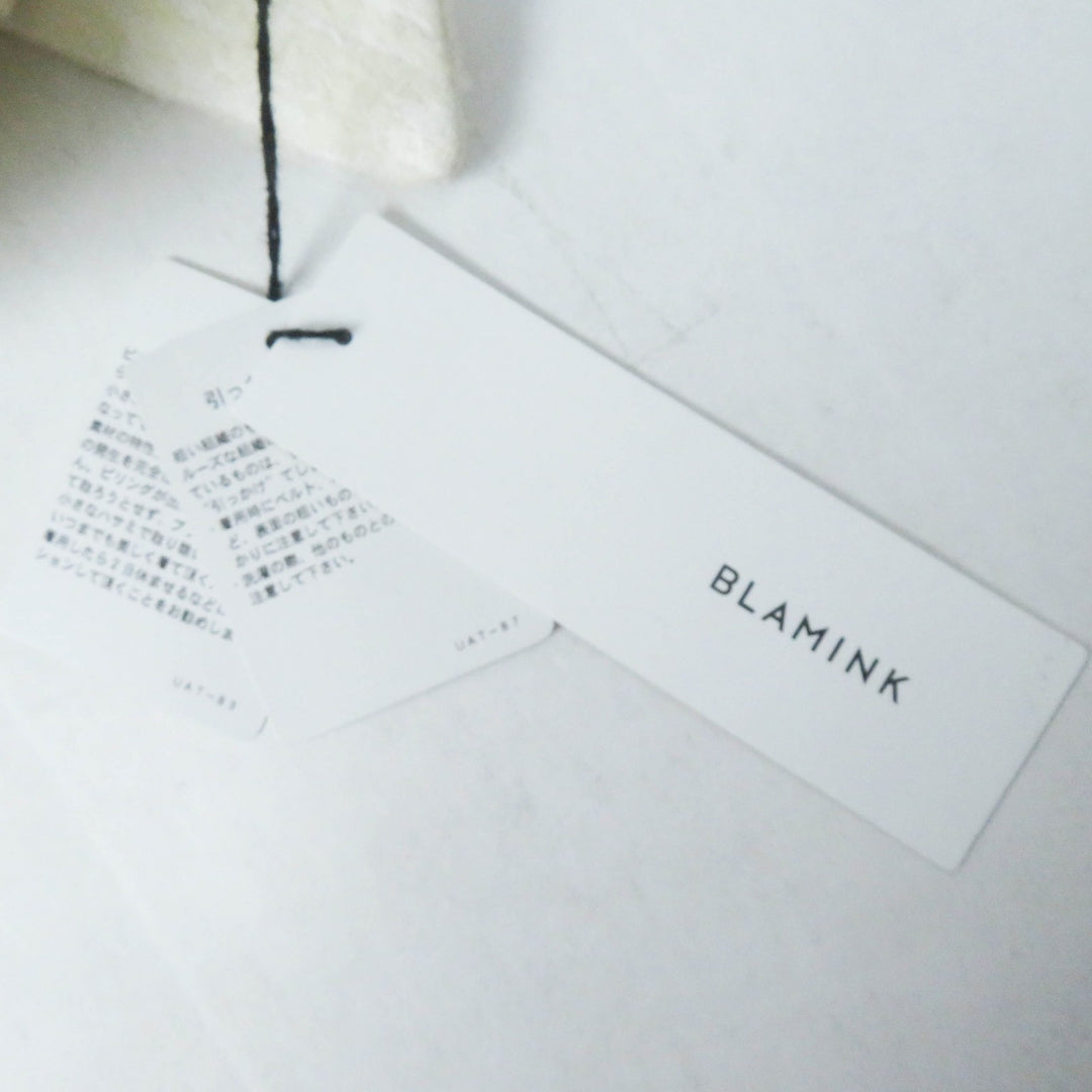 未使用品◎BLAMINK ブラミンク 7925-299-0340 デザインボタン付き コート オフホワイト 38 日本製 正規品 レディース 定価176000円
