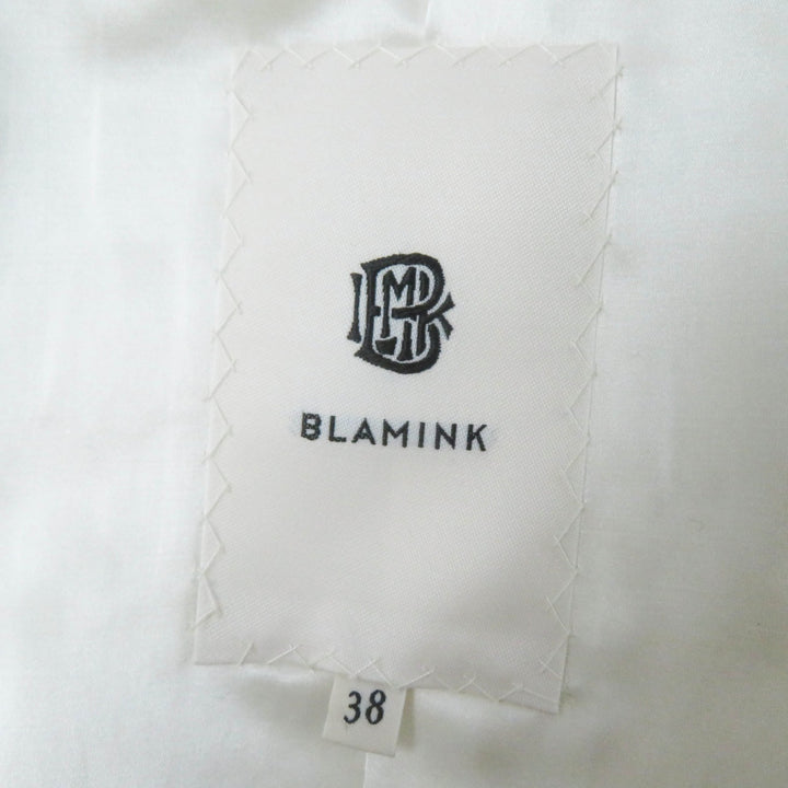 未使用品◎BLAMINK ブラミンク 7925-299-0340 デザインボタン付き コート オフホワイト 38 日本製 正規品 レディース 定価176000円