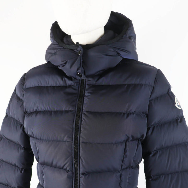 良品◎MONCLER モンクレール CHARPAL シャーパル ワッペン・フード付き ロングダウンコート ネイビー 14anni 164cm 正規品 レディースOK