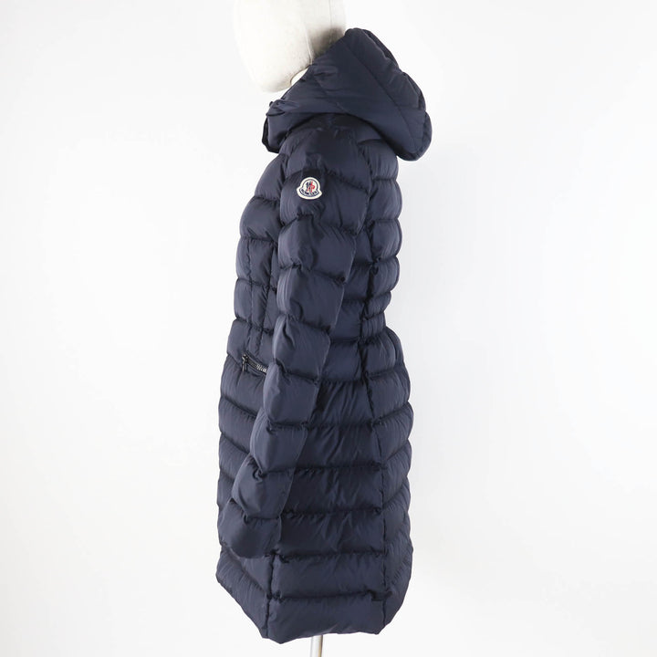 良品◎MONCLER モンクレール CHARPAL シャーパル ワッペン・フード付き ロングダウンコート ネイビー 14anni 164cm 正規品 レディースOK