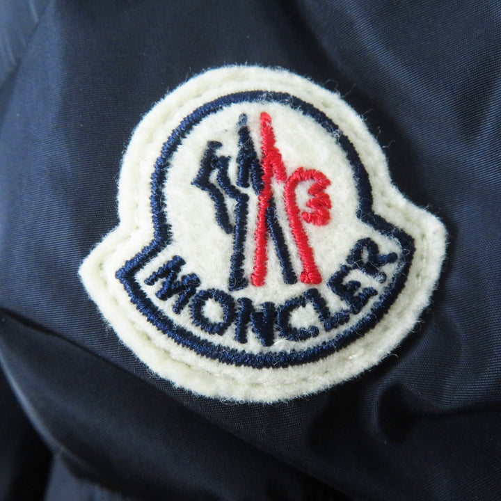良品◎MONCLER モンクレール CHARPAL シャーパル ワッペン・フード付き ロングダウンコート ネイビー 14anni 164cm 正規品 レディースOK