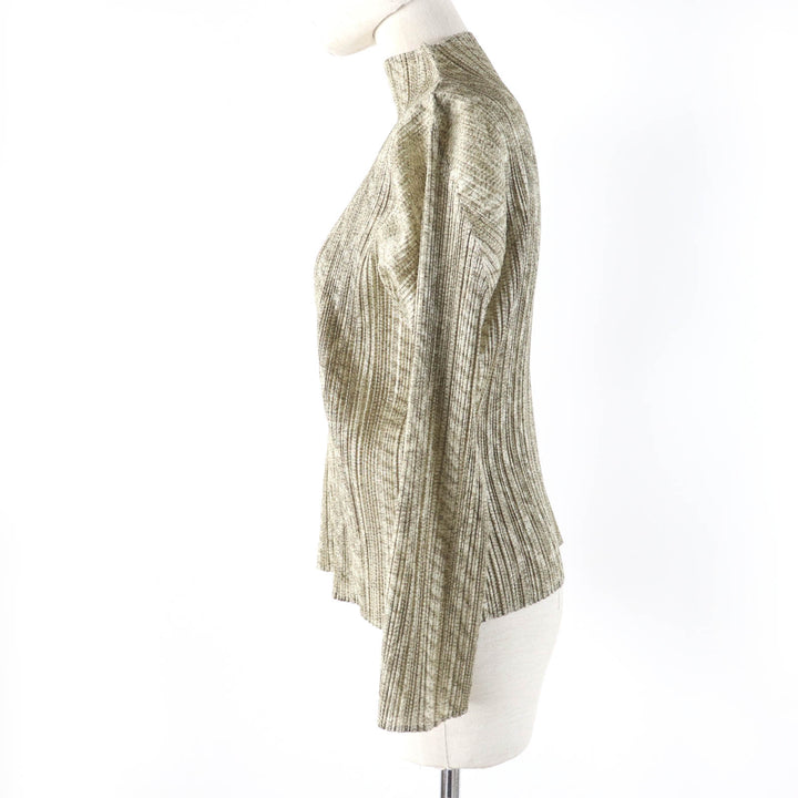 極美品☆PLEATS PLEASE プリーツプリーズ イッセイミヤケ PP83-JK931 転写プリント 長袖 カットソー ブラウン系 3 正規品 レディース