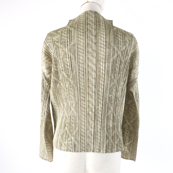 極美品☆PLEATS PLEASE プリーツプリーズ イッセイミヤケ PP83-JK931 転写プリント 長袖 カットソー ブラウン系 3 正規品 レディース