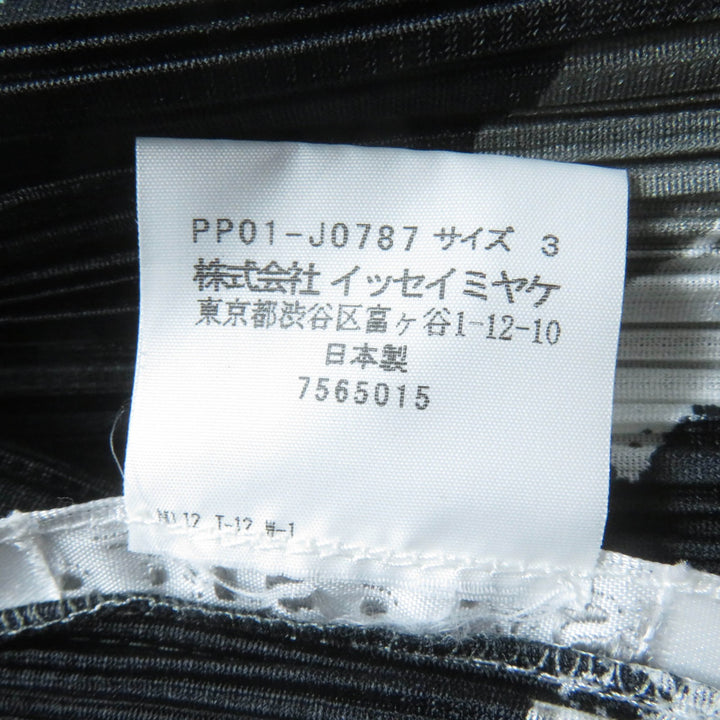 極美品☆PLEATS PLEASE プリーツプリーズ PP01-JO787 ドットプリント ショート丈 長袖 カーディガン ブラック系 3 正規品 レディース