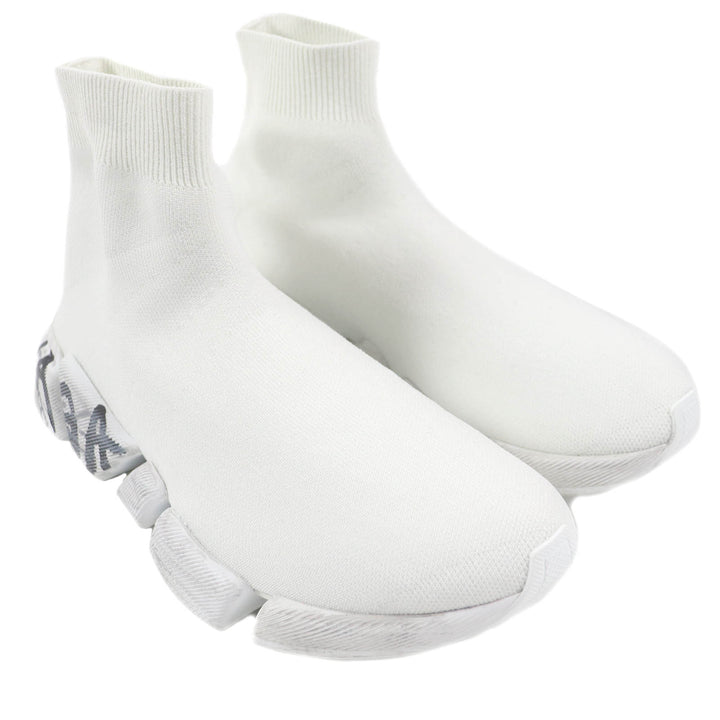 極美品□BALENCIAGA バレンシアガ Speed 2.0 Full Clear Sole Graffiti ペイントデザイン ソックススニーカー 25 イタリア製 正規品