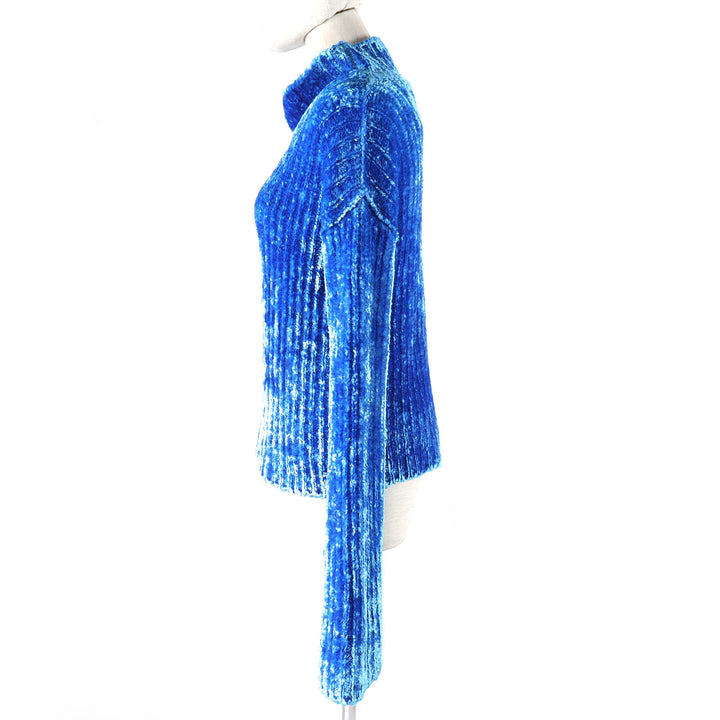 未使用品△ACNE STUDIOS アクネストゥディオズ A60428 シェニールセーター ハイネック 長袖 トップス プルオーバー ブルー S イタリア製