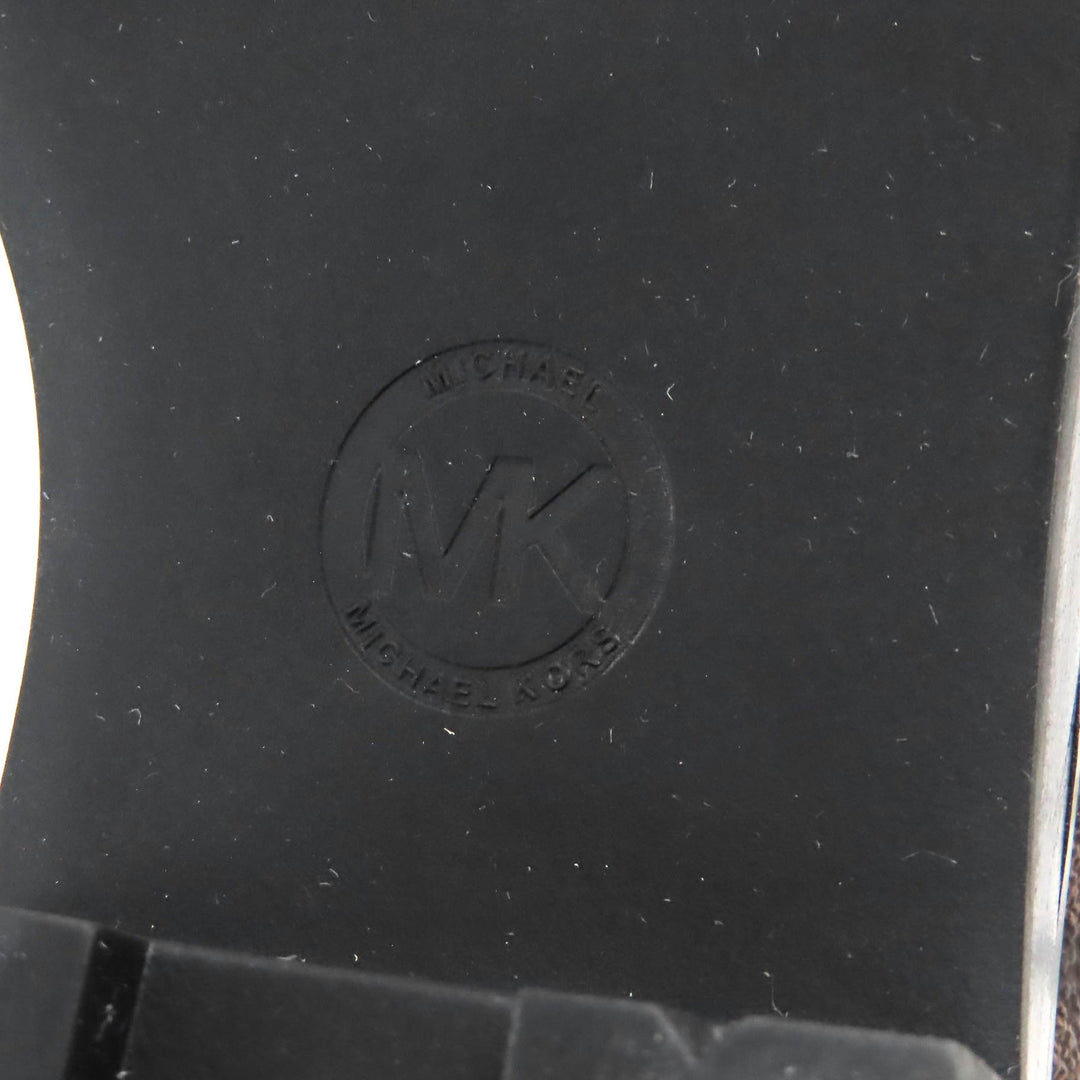未使用品△Michael Kors マイケルコース 49F1KIFE5B キンケイド ロゴ スタッズ コンバットブーツ ショートブーツ ブラウン ブラック 6.5