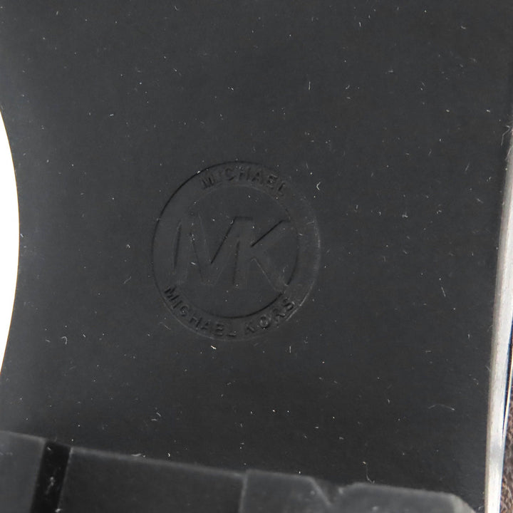 未使用品△Michael Kors マイケルコース 49F1KIFE5B キンケイド ロゴ スタッズ コンバットブーツ ショートブーツ ブラウン ブラック 6.5