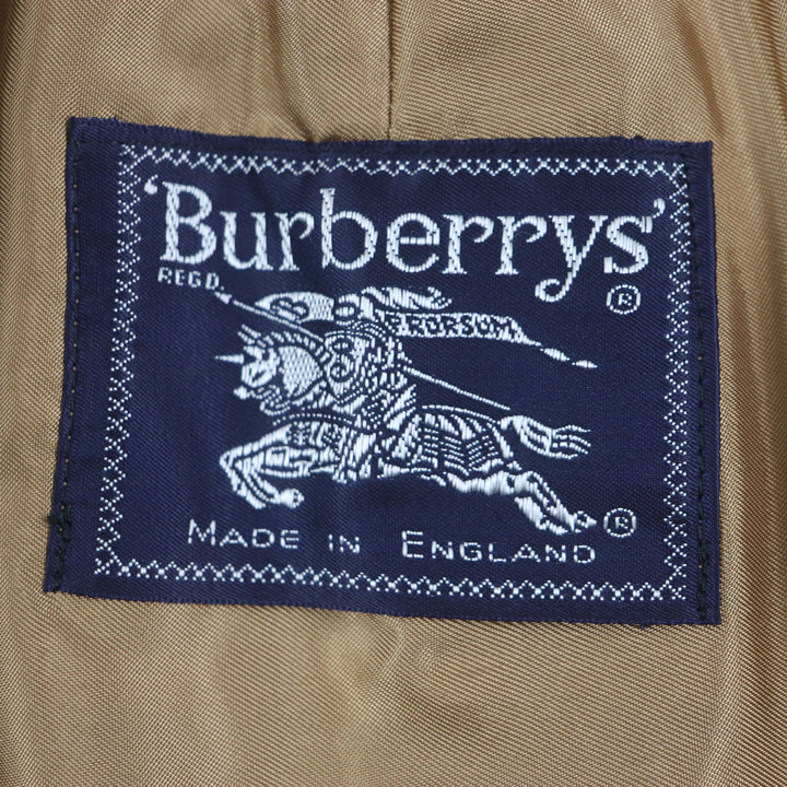 良品▼Burberrys バーバリー ヴィンテージ 裏ノバチェック柄 ライナー付 比翼仕立て ステンカラーコート カーキ L イングランド製 メンズ