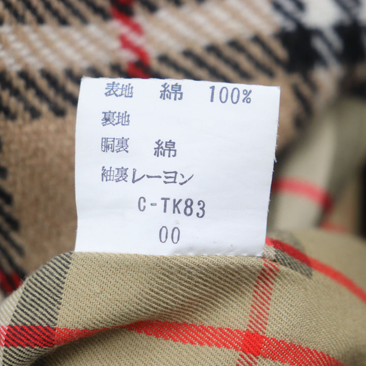 良品▼Burberrys バーバリー ヴィンテージ 裏ノバチェック柄 ライナー付 比翼仕立て ステンカラーコート カーキ L イングランド製 メンズ