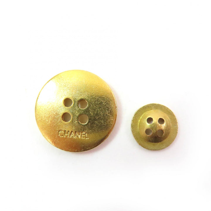 美品☆CHANEL シャネル ヴィンテージ ロゴボタン メタルボタン 大・小14個セット ゴールド レディース