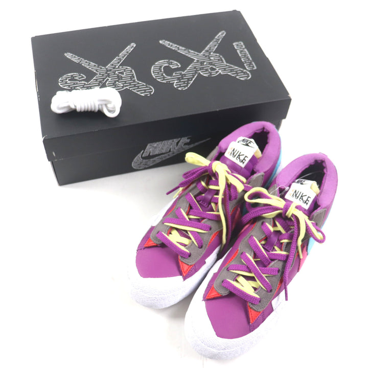 未使用品▼NIKE KAWS SACAI ナイキ カウズ サカイ DM7901-500 BLAZER LOW PURPLE DUSK スウェード レザー スニーカー 27 箱付き メンズ