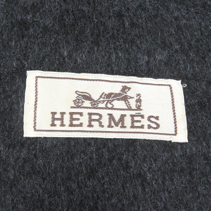 未使用品□HERMES エルメス 20AW MANTEAU LIVERPOOL DOUBLE カシミヤ100% ラムレザー使い シャルボン チェスターコート 48 イタリア製