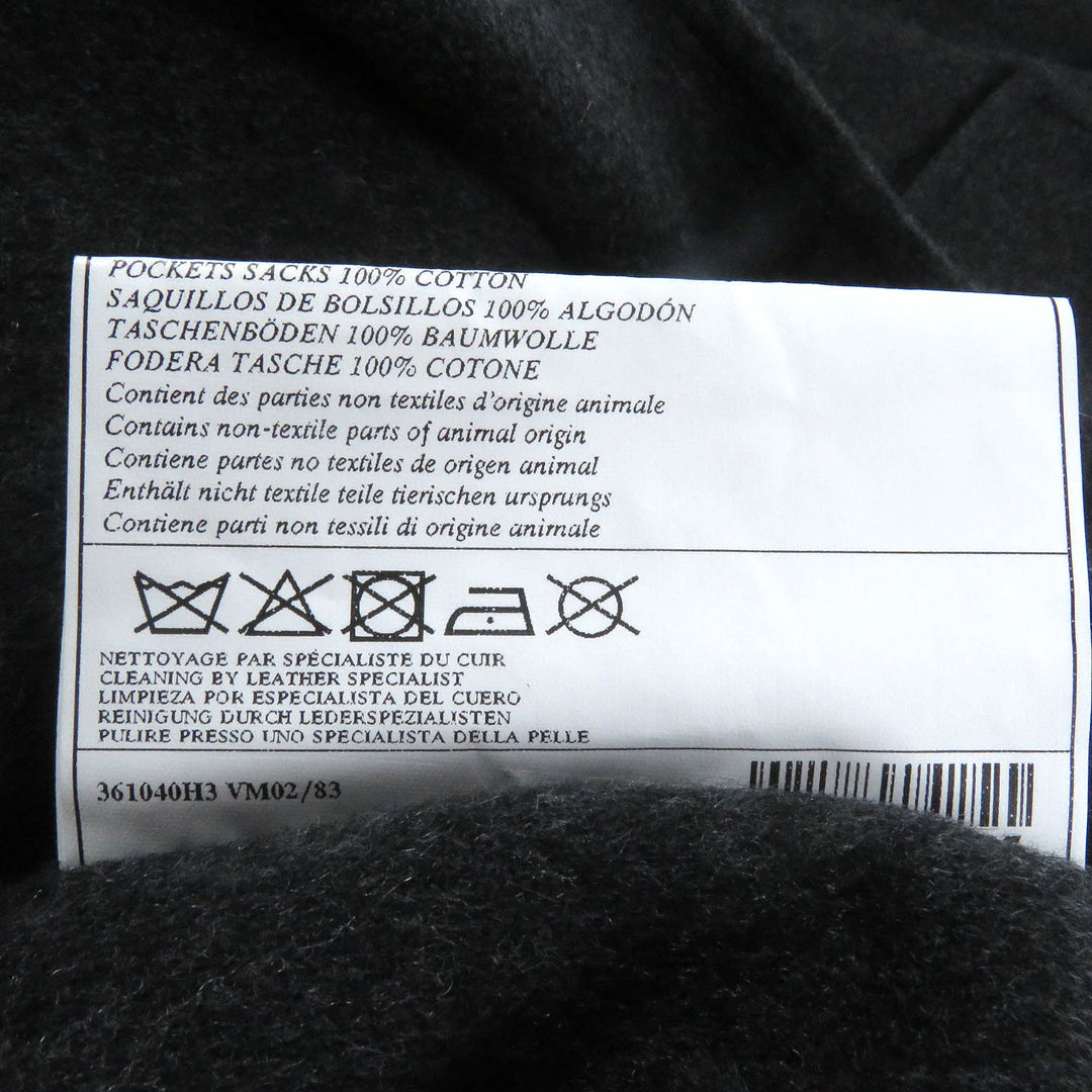 未使用品□HERMES エルメス 20AW MANTEAU LIVERPOOL DOUBLE カシミヤ100% ラムレザー使い シャルボン チェスターコート 48 イタリア製