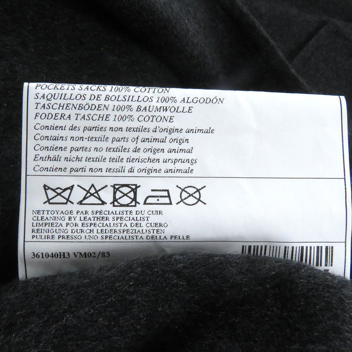 未使用品□HERMES エルメス 20AW MANTEAU LIVERPOOL DOUBLE カシミヤ100% ラムレザー使い シャルボン チェスターコート 48 イタリア製