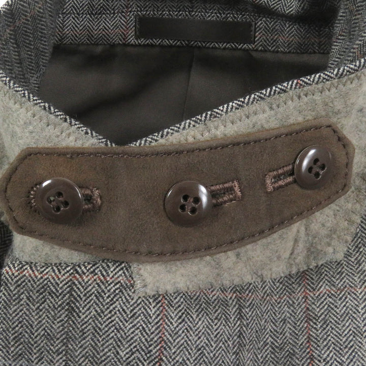 美品□Burberrys バーバリー ヴィンテージ ウール アンゴラ ヘリンボーン チェック柄 くるみボタン ジャケット 98-88-175 日本製 正規品