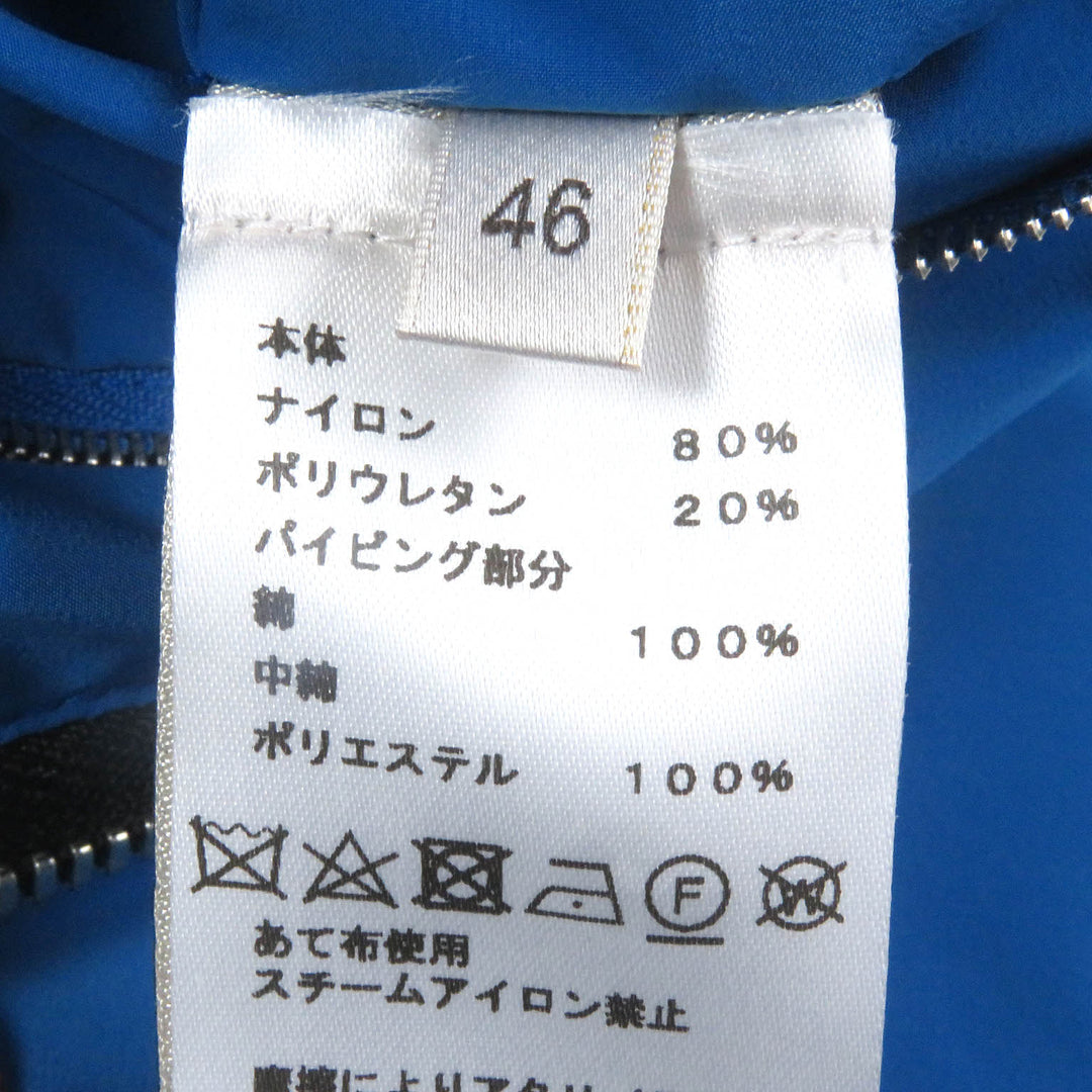 未使用品□HERMES エルメス Hモチーフ ロゴジップ キルティングジャケット ブルゾン チャコール ブルー 46 フランス製 正規品 メンズ