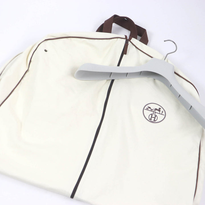 未使用品□HERMES エルメス Hモチーフ ロゴジップ キルティングジャケット ブルゾン チャコール ブルー 46 フランス製 正規品 メンズ