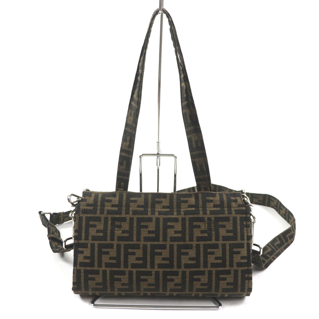 極美品▼FENDI×FRAGMENT フェンディ×フラグメント 8BH418 ズッカ バゲット フォールダブル 3WAY トート ショルダーバッグ 袋付き メンズ