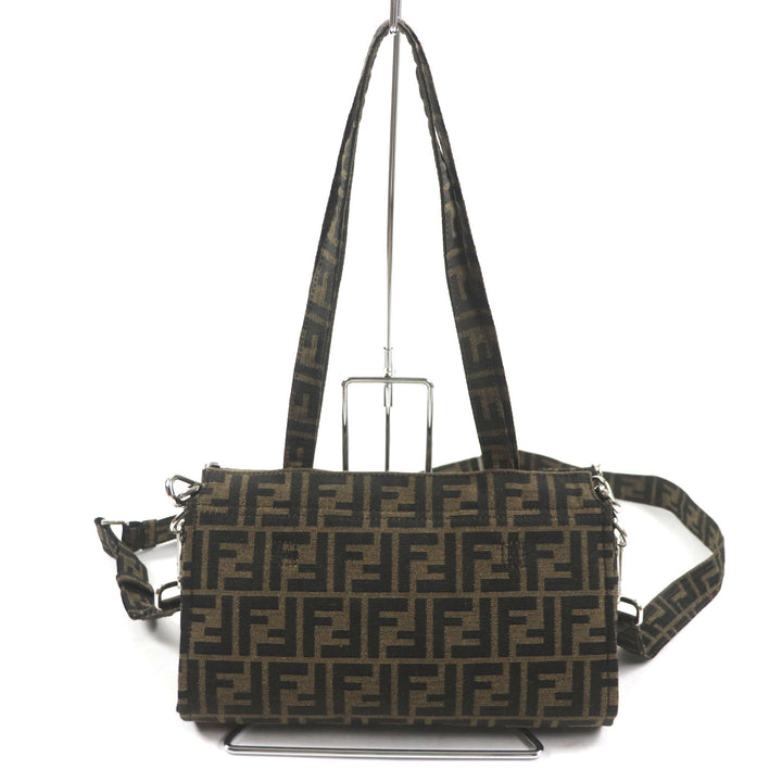 極美品▼FENDI×FRAGMENT フェンディ×フラグメント 8BH418 ズッカ バゲット フォールダブル 3WAY トート ショルダーバッグ 袋付き メンズ