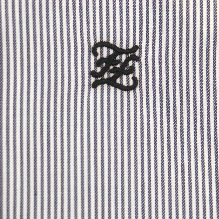 極美品▼FENDI フェンディ 2021年製 FS1003 コットン100% FFロゴ刺繍 ロングスリーブ 長袖シャツ ブラック ホワイト 38 正規品 メンズ