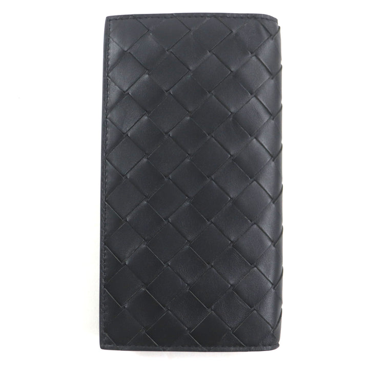 美品▼BOTTEGAVENETA ボッテガヴェネタ 676593-VCPQ4 イントレチャート ロングウォレット 札入れ 二つ折り レザー 長財布 箱・保存袋付