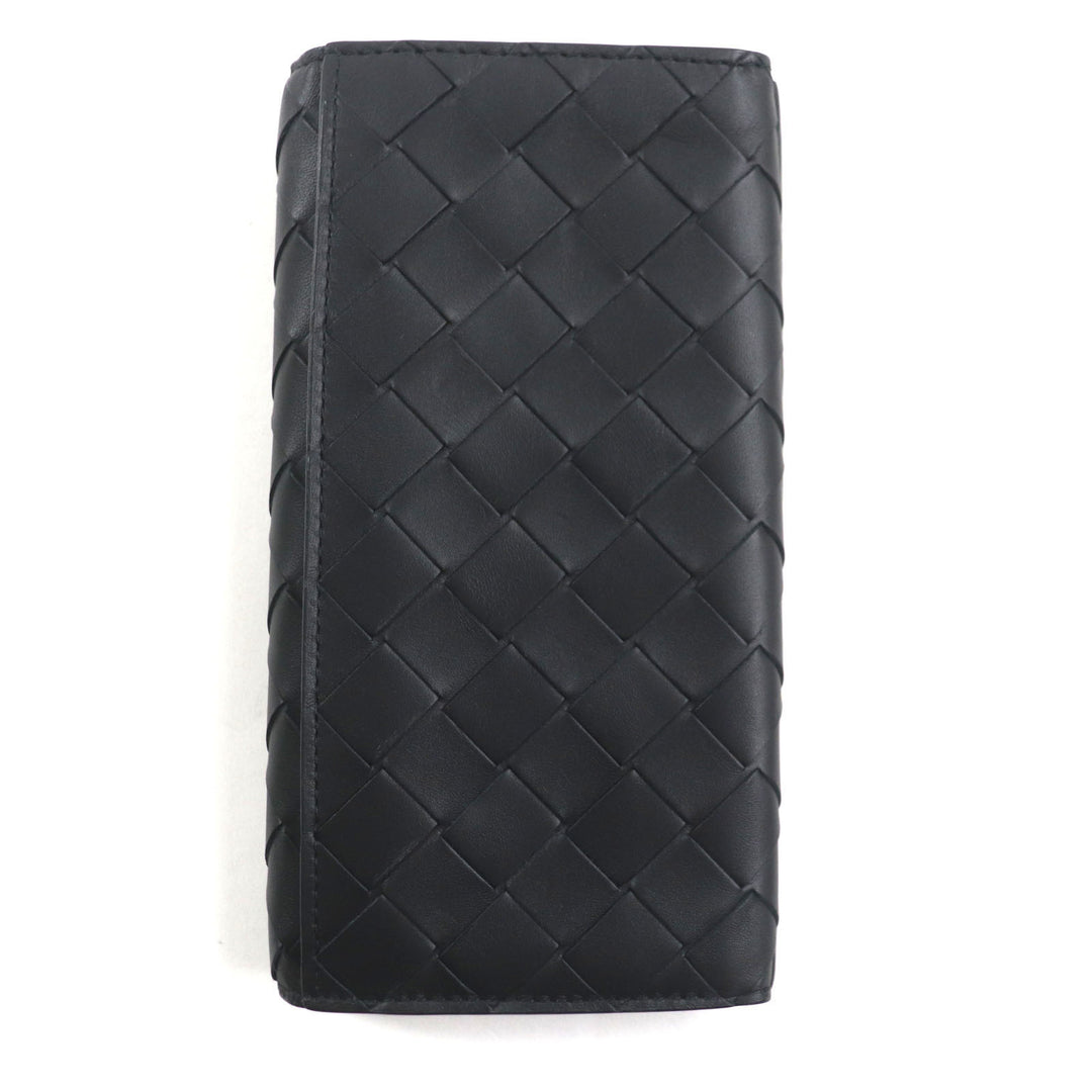 美品▼BOTTEGAVENETA ボッテガヴェネタ 676593-VCPQ4 イントレチャート ロングウォレット 札入れ 二つ折り レザー 長財布 箱・保存袋付