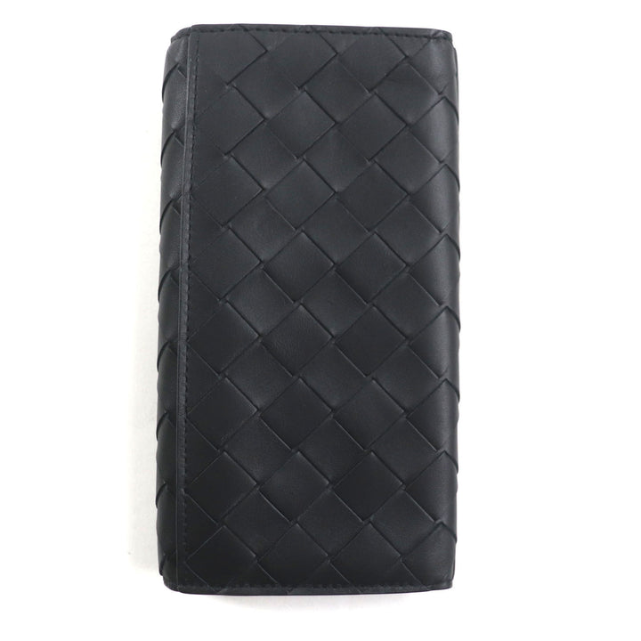 美品▼BOTTEGAVENETA ボッテガヴェネタ 676593-VCPQ4 イントレチャート ロングウォレット 札入れ 二つ折り レザー 長財布 箱・保存袋付